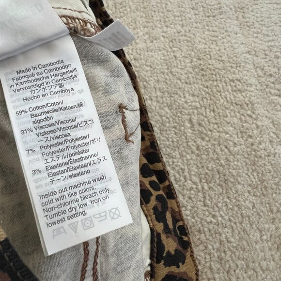 J. Crew Factory 9" High Rise Button Fly Skinny Jeans 27 Animal Leopard Print - Picture 10 of 10